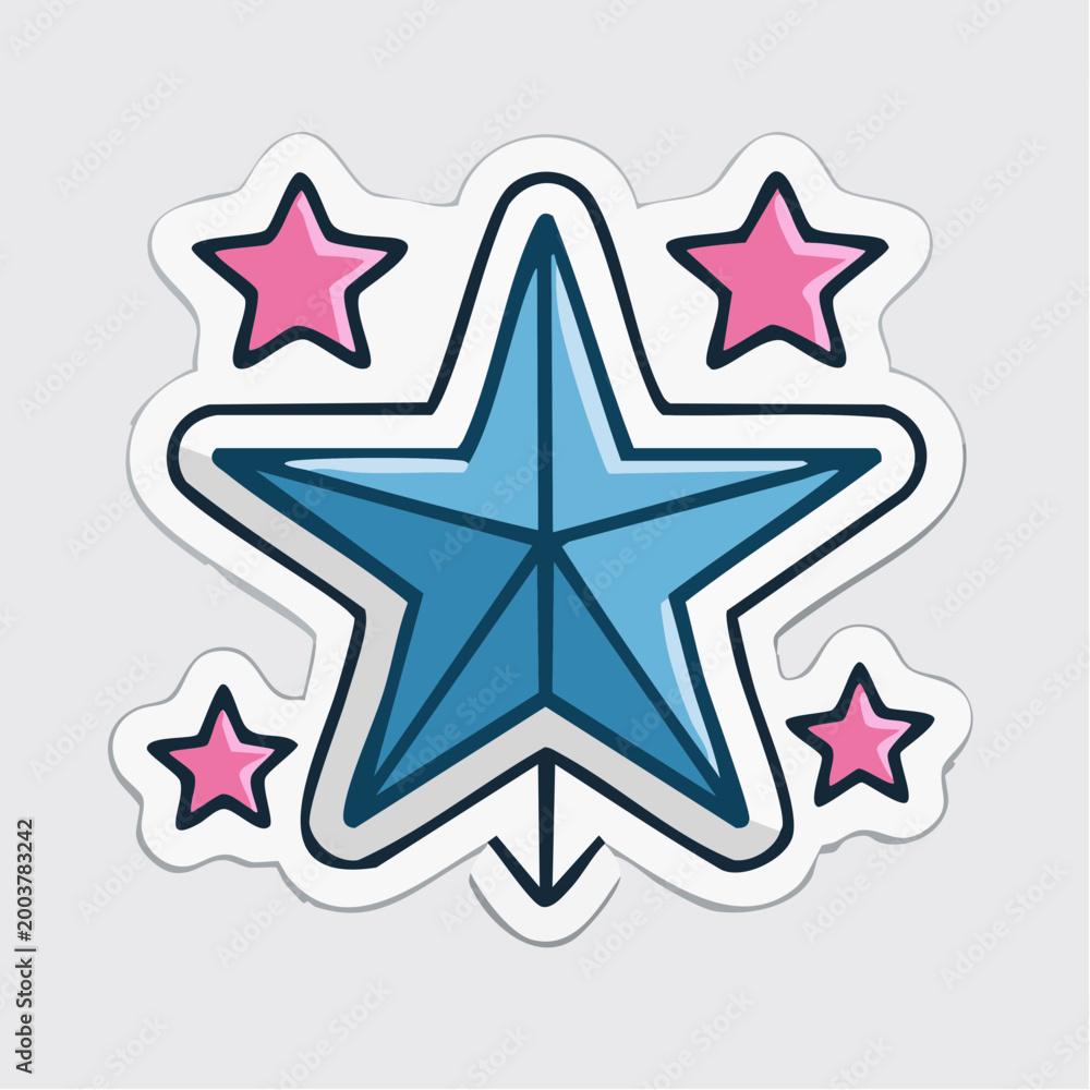 Obraz premium Blue and Pink Stars Sticker Design