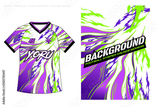 stripes wave purple green grunge badminton esport gaming sporty jersey design vector