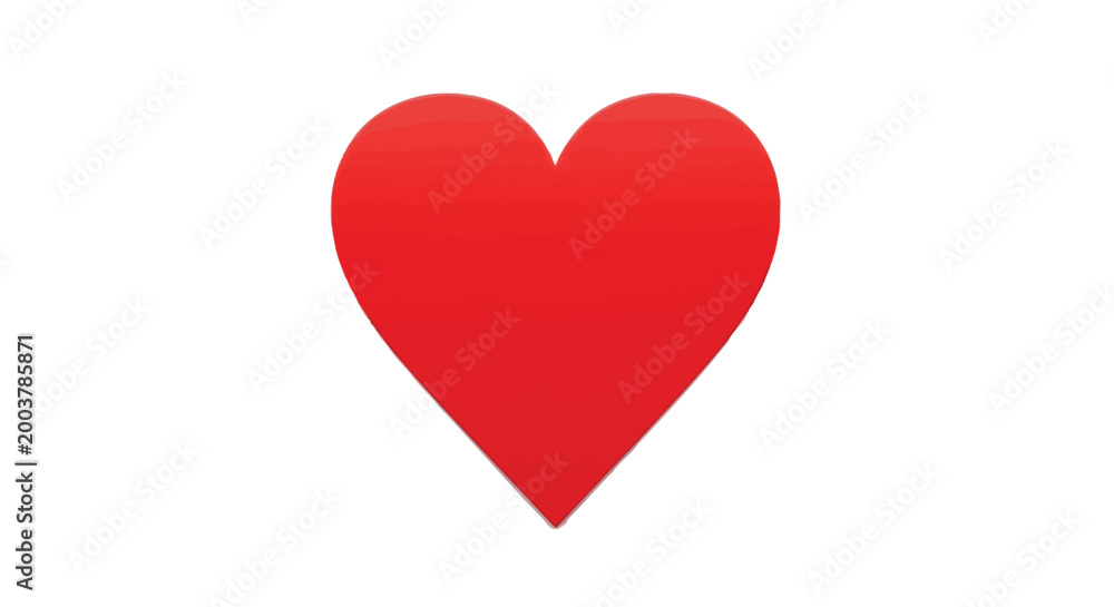 Fototapeta premium This vibrant red heart vector illustration graphic design beautifully conveys deep affection and passionate emotion, perfect for digital art, web content, or print materials requiring a strong symbol 