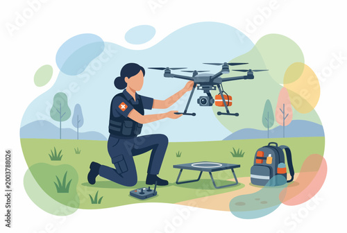 Emergency Medical Drone Deployment by Paramedic Technician
