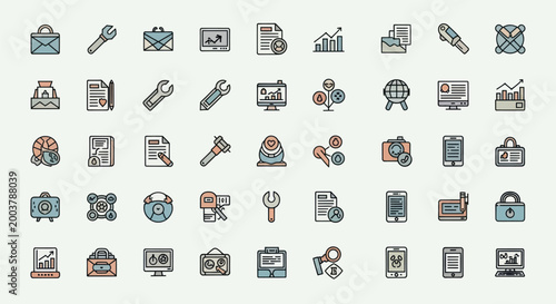 Set of various technical icons