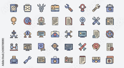 Set of various tool and service icons