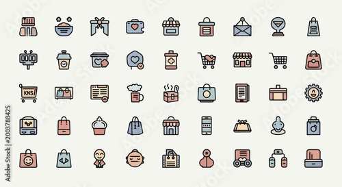 Shopping icons e commerce retail and business