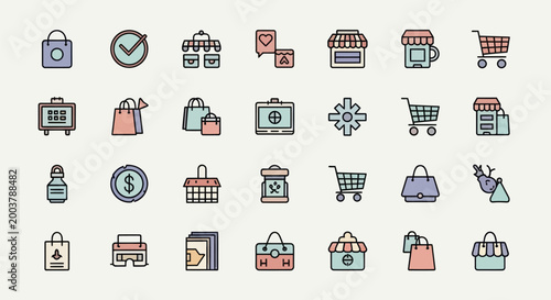 Shopping icons e commerce sales and retail