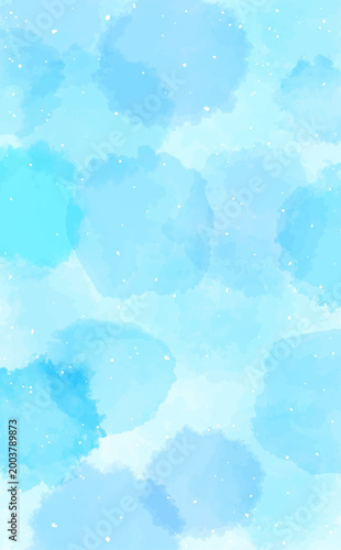 水彩風の水色ひんやり背景_縦