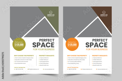 Real Estate Business Flyer Template, Property Sale Flyer Design