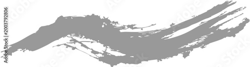 Gray abstract brush stroke on white background for design and art purposes freely