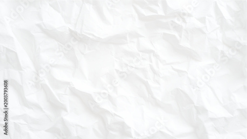 Crumpled white paper texture background with creases and folds