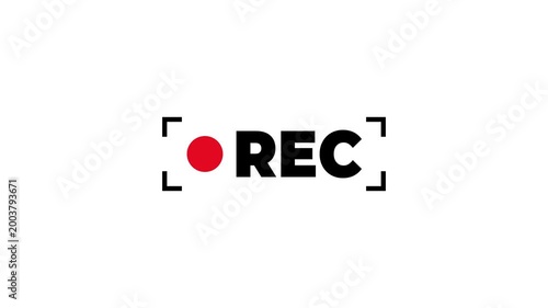 Animation highlights the animated rec inside focus brackets red recording light.