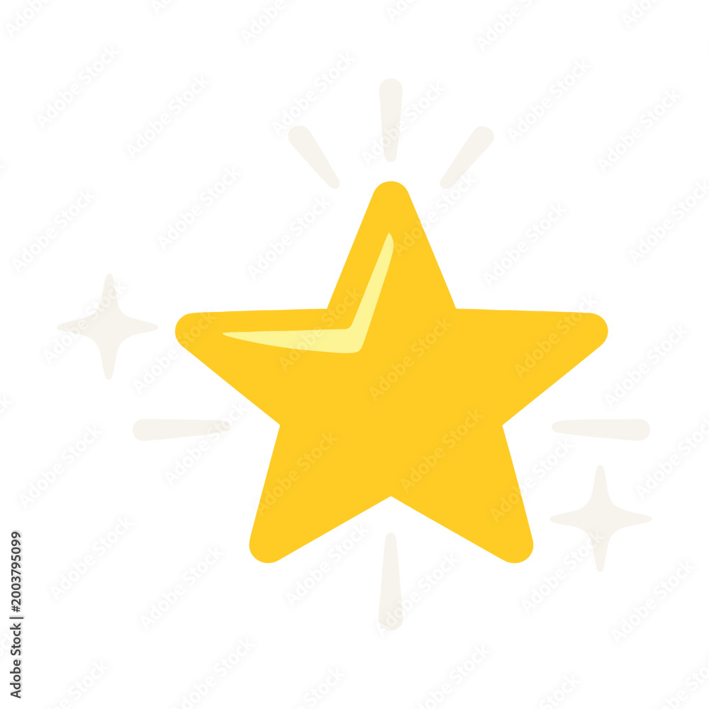 Obraz premium 3D shiny golden star icon on white background award symbol decoration