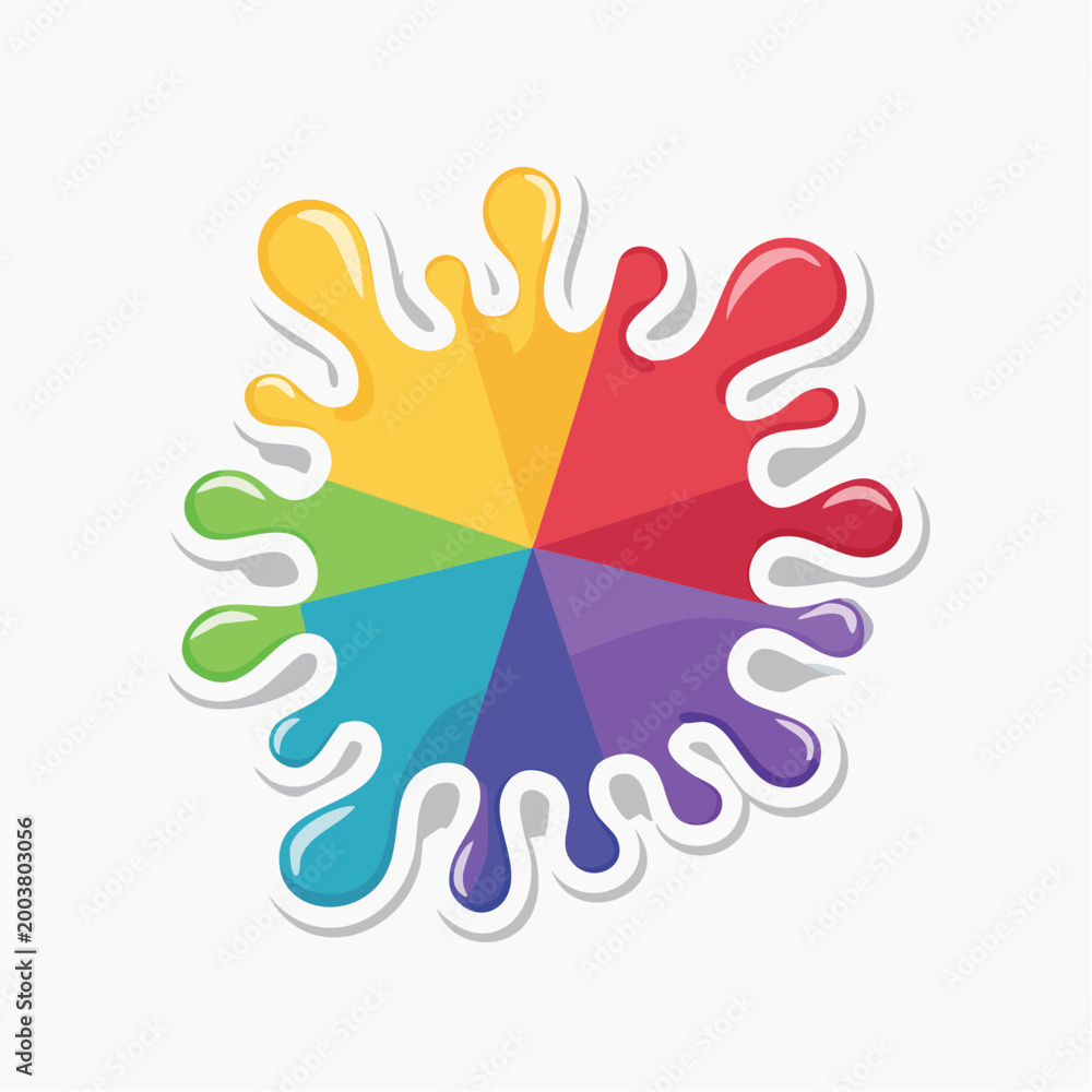 Fototapeta premium Colorful Paint Splatter Wheel