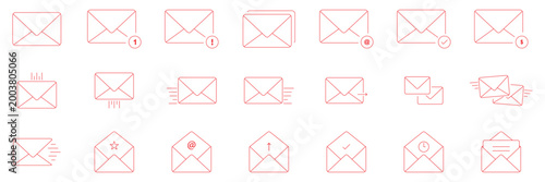 email icon set. envelope mail icon vector illustration