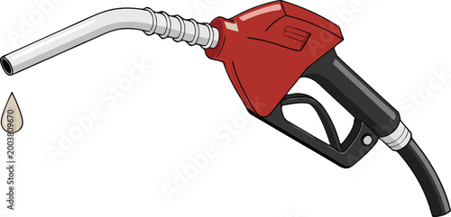 Fuel pump nozzle icon in flat style, energy symbol, clean and modern vector illustration design.