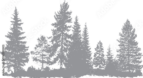 Spooky tree silhouettes with dripping grunge overlay Grunge woodland scene with distressed ink texture