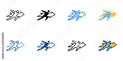Sprint planning icons set multiple style collection. Editable stroke 
