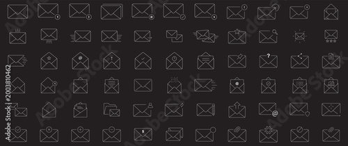 Minimalist Envelope Icon Set for Email Communication