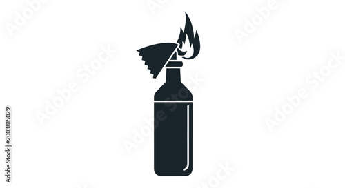 Foto Molotov Cocktail Icon - Fire Bottle Symbol