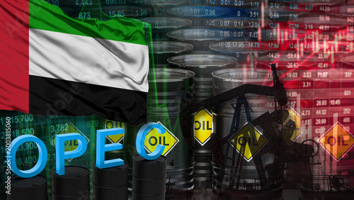 Tableau sur toile United Arab Emirates' strategic role in the global oil market and its cooperation with OPEC