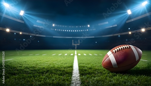 Dynamic American Football Stadium Lights Action Sports Background Design