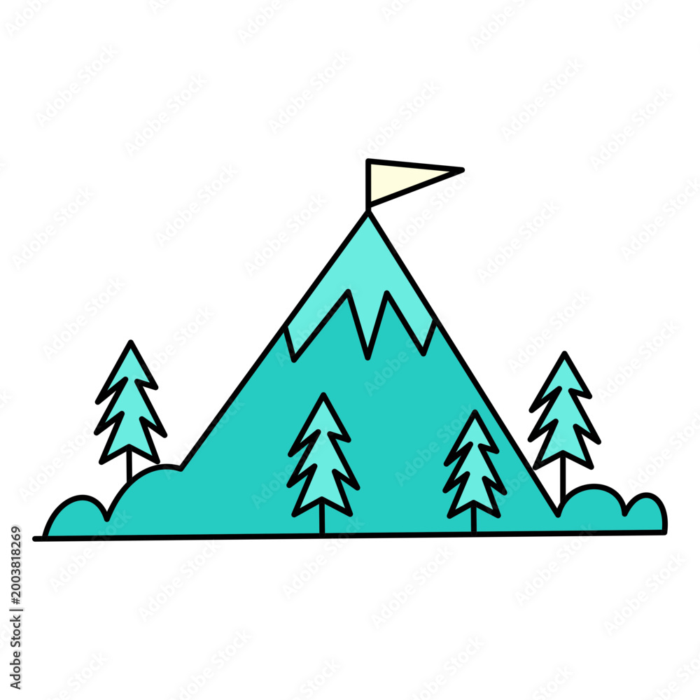 Obraz premium Mountain Peak Nature Icon