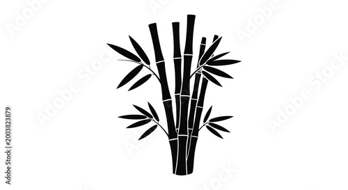 bamboo plant silhouette on white background high quality professional detailed modern