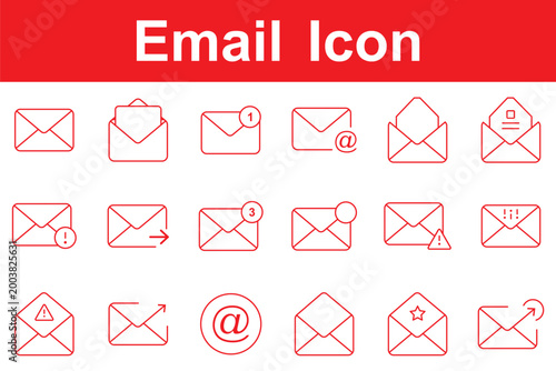 Minimalist Envelope Icon Set for Email Communication