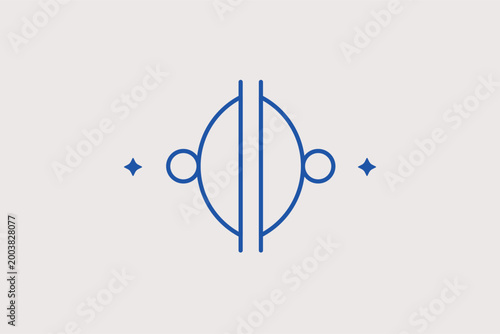 Cymbals musical instrument line icon for parade music and circus band performances. Rhythmic vector illustration for music education apps and festival schedule programs.