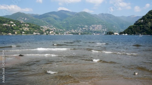Como, Italy,2026,april,2nd, landcape of the Como beach