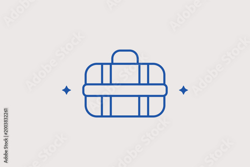 Toolbox line icon for organized equipment storage and portable repairs. Sturdy vector illustration for handyman service apps and professional tool manufacturer sites.