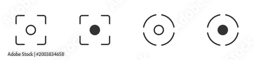 Fotografie Focus target icons set, Aim center symbols, Targeting interface icons, Focus poi
