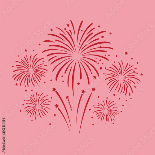 Canvastavla vector illustration of fire works