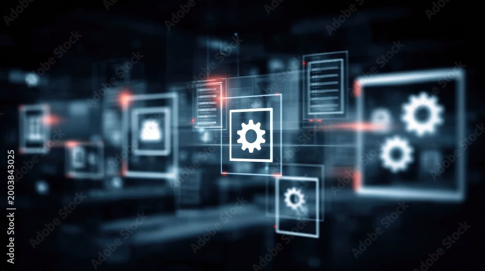 Fototapeta premium High productivity is tied to a system of automation, which clears the process for efficiency, workflow, and optimization.