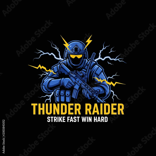 Soldier Holding Gun Wearing Helmet.