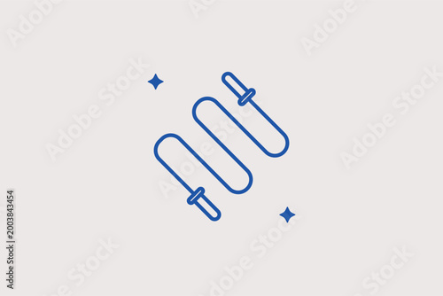 Jump rope line icon for cardio conditioning and fighter stamina training. Active vector illustration for boxing gym schedule apps and home workout guidebooks.