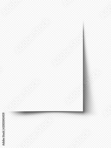 Photos Minimalist white paper sheet with soft drop shadow, blank vertical page mockup o