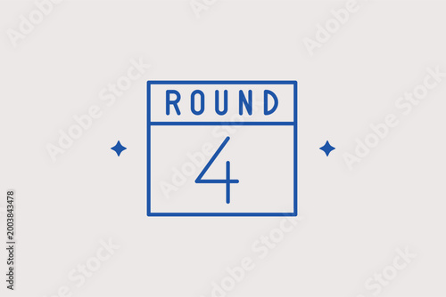 Round counter line icon for match timing and fight progression tracking. Informative vector illustration for live sports broadcast graphics and boxing scoreboards.
