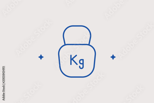 Kettlebell weight line icon for strength training and athletic conditioning programs. Heavy-duty vector illustration for fitness app workout plans and gym equipment store catalogs.