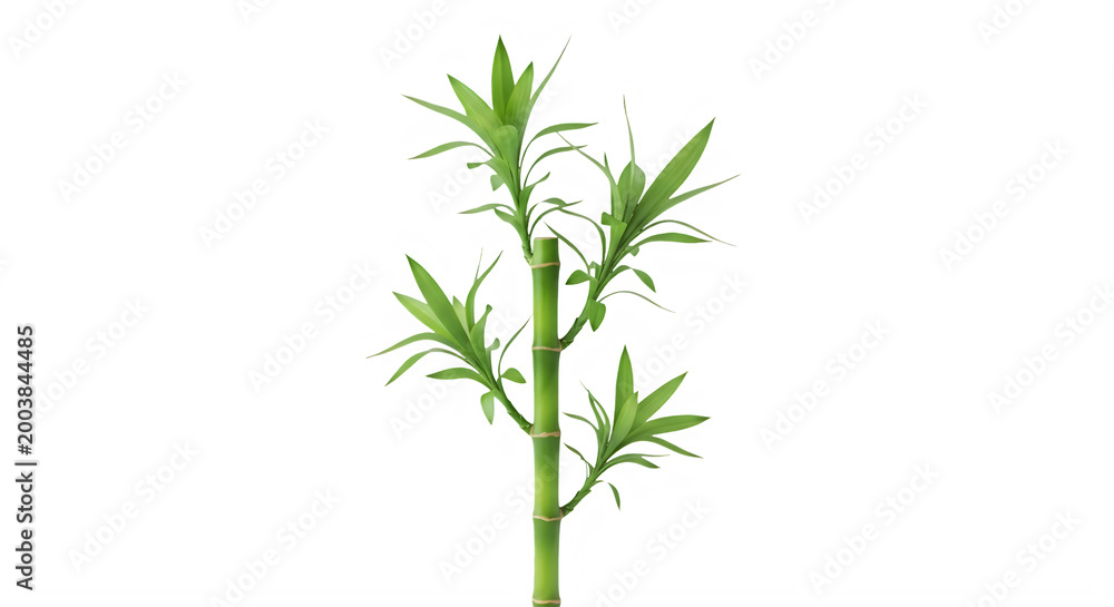 Fototapeta premium Bamboo stem isolated on transparent background