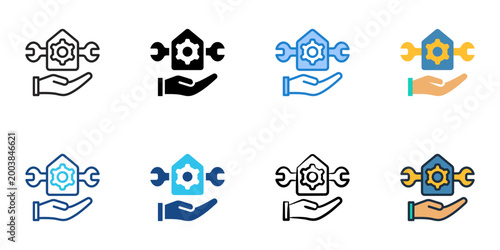 Workshop facilitation icons set multiple style collection. Editable stroke 
