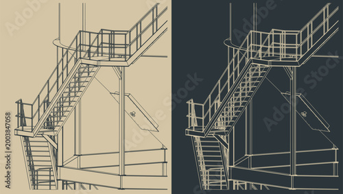 Industrial bulk flaky cement silo close up illustrations