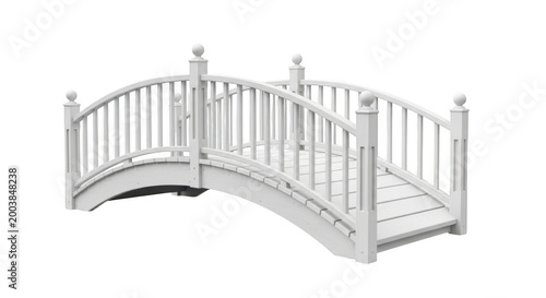 Small white wooden bridge