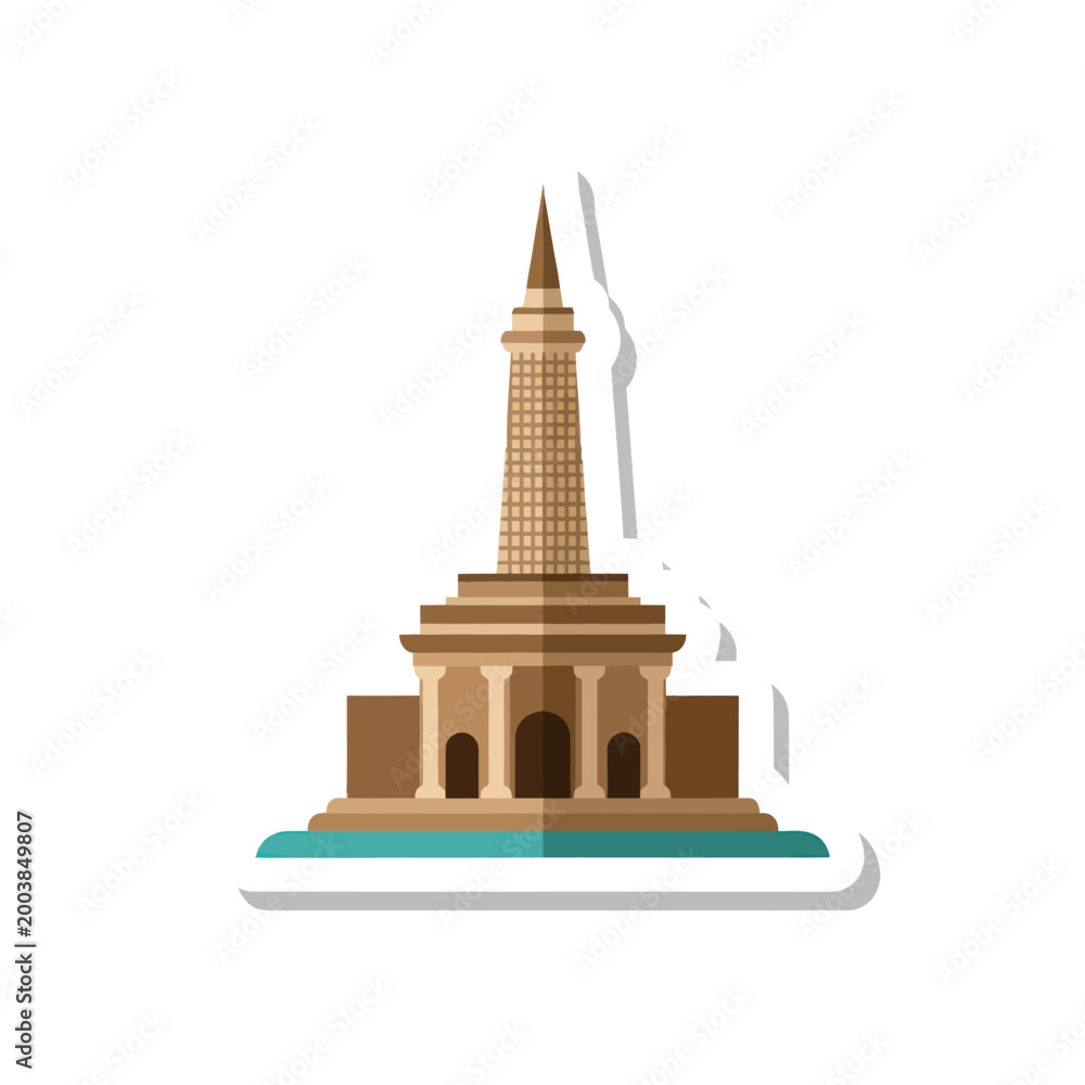Obraz premium Brown Tower Building Architecture Model.