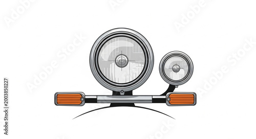 Billede på lærred Chrome Motorcycle Headlight and Turn Signal Assembly.