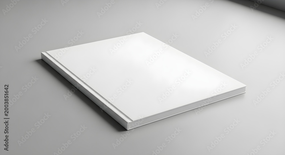 Fototapeta premium Blank white book cover isolated on white background