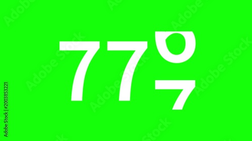 Digital Odometer Counting Up to 777 Lucky Number Achievement Animation on Green Screen