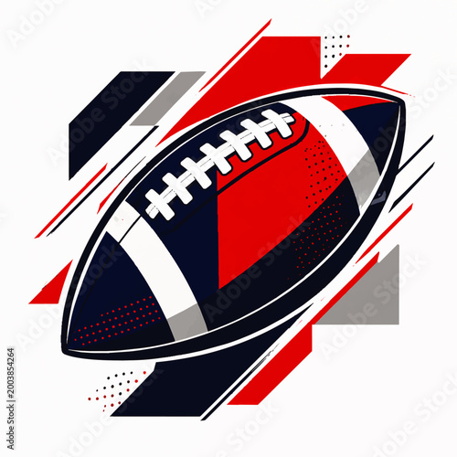 Stylized American Football Ball Illustration in Motion.