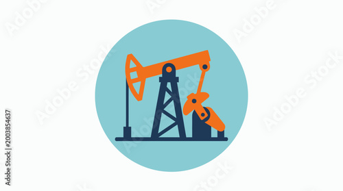 An illustration of an oil pump jack.