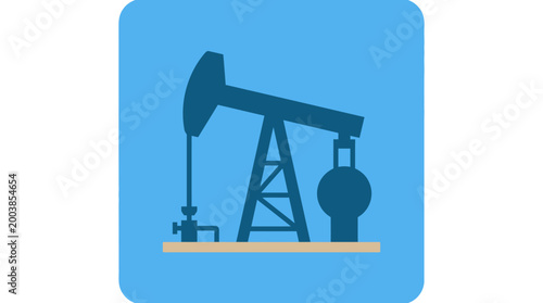 An oil pump jack in a simple graphic.