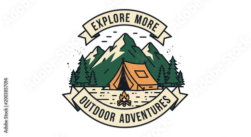 Camping Tent Outdoor Adventure Logo.