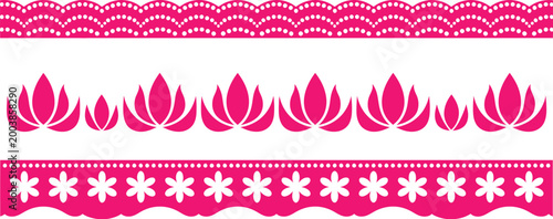 Bild auf Leinwand Lace scallop border edge frame pattern vector trim tape, minimalist repeating pa